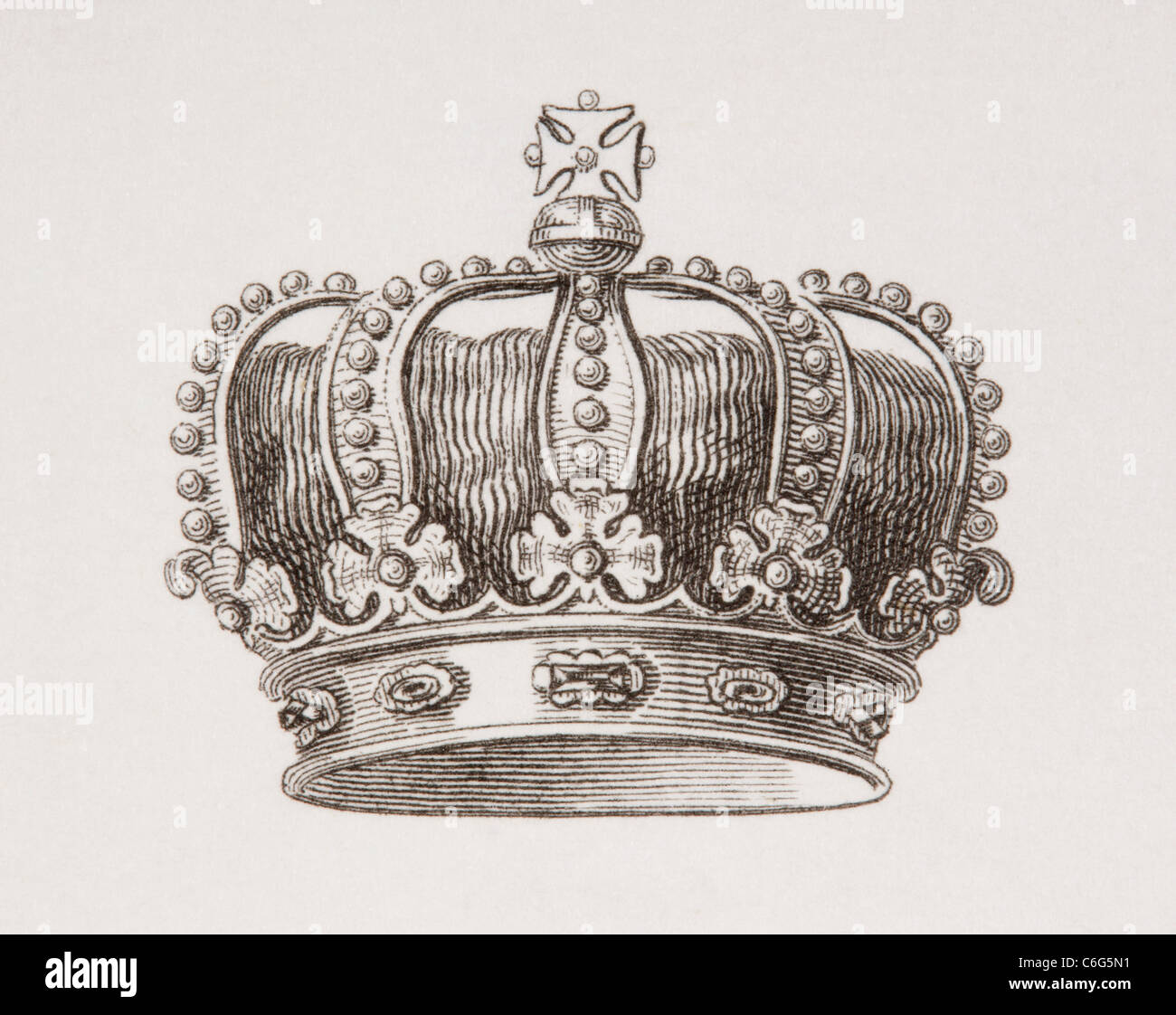 Corona del Reino de Dinamarca. Foto de stock
