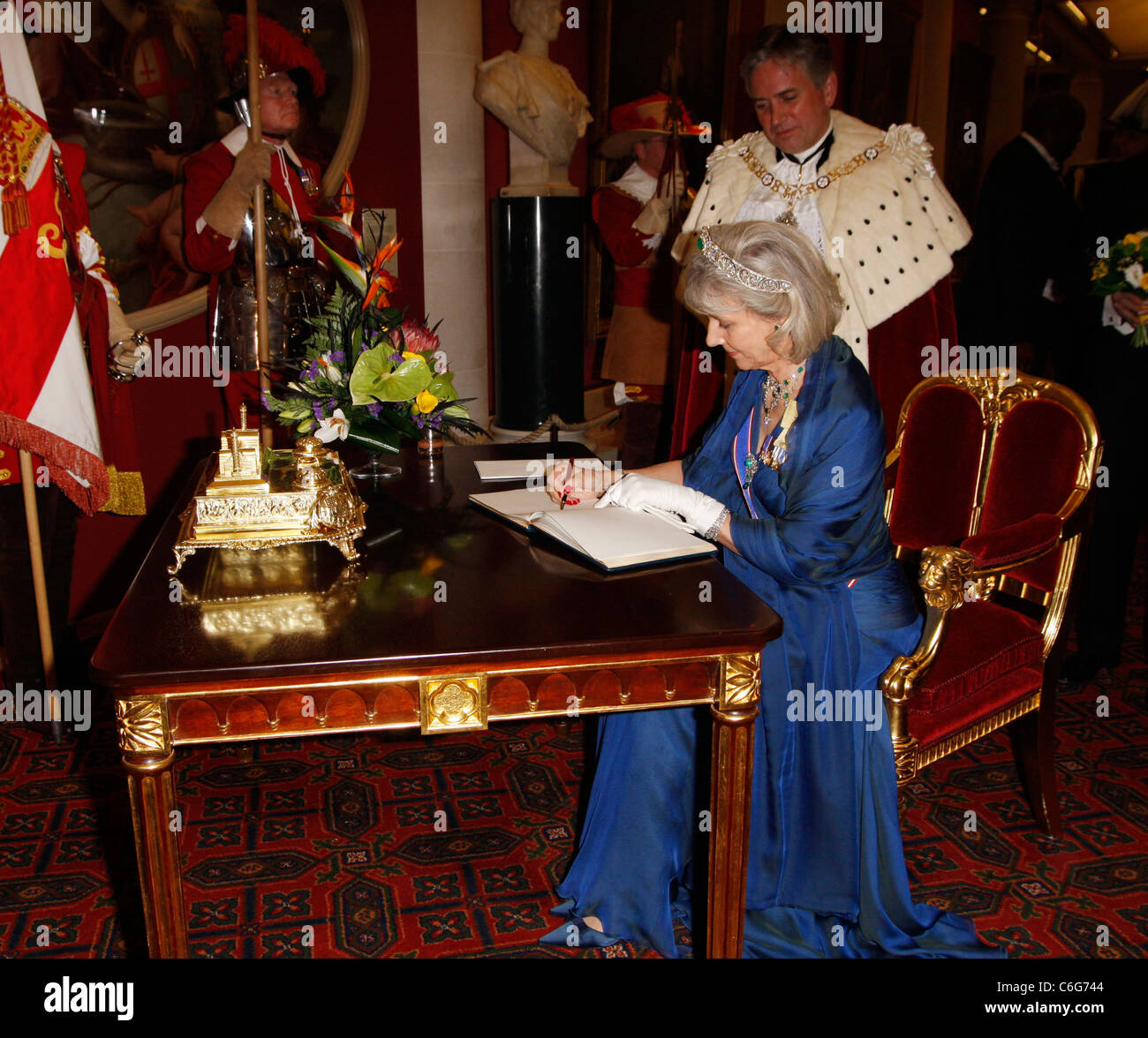 Duquesa de Gloucester, el señor Alcalde Nick Anstee posee una recepción y banquete en honor del Presidente de Sudáfrica a Foto de stock