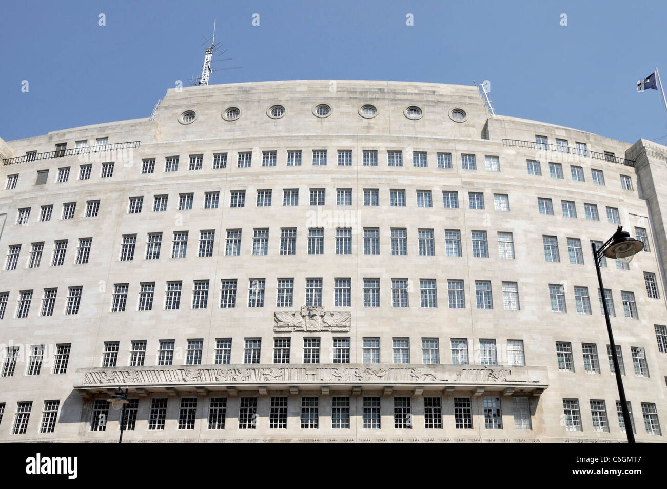 BBC Broadcasting House sede de la BBC en Portland Place, Londres, Inglaterra Foto de stock