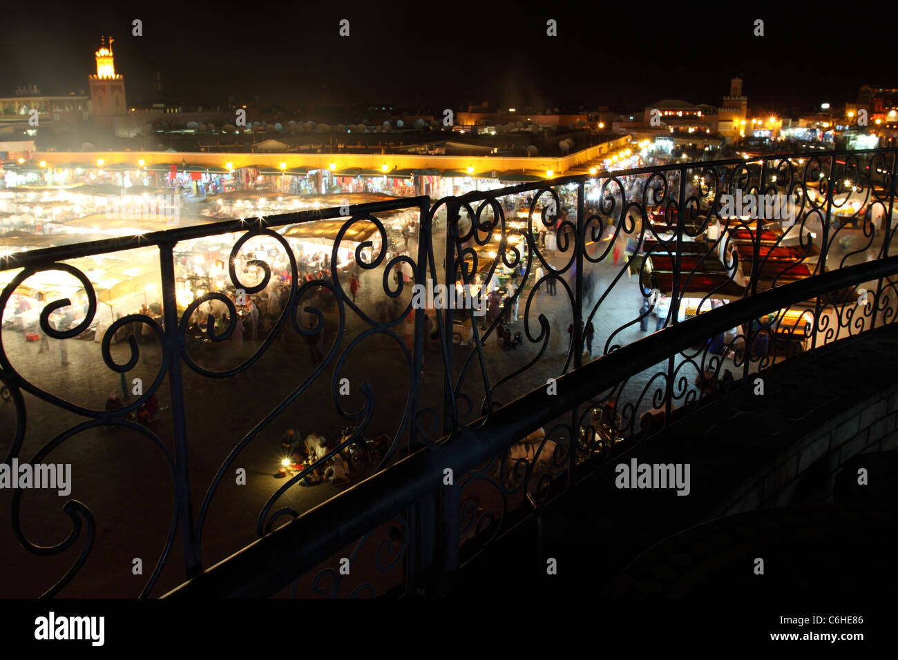 El plaza jemaa el fna, Marrakech sqare Foto de stock