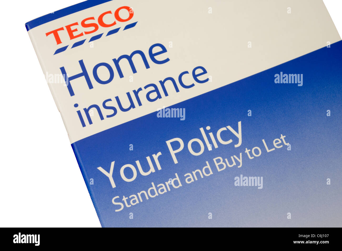 Tesco Home Folleto Póliza de seguros Foto de stock