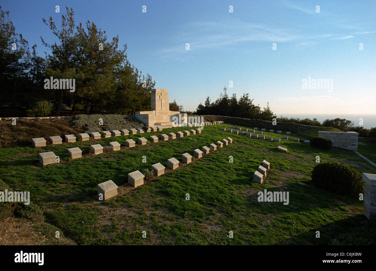 Caminantes Ridge cementerio, Campo de Batalla de Gallipoli Turquía desde 1915 campaña. Mantenido por ela Comisión de tumbas de guerra. Foto de stock