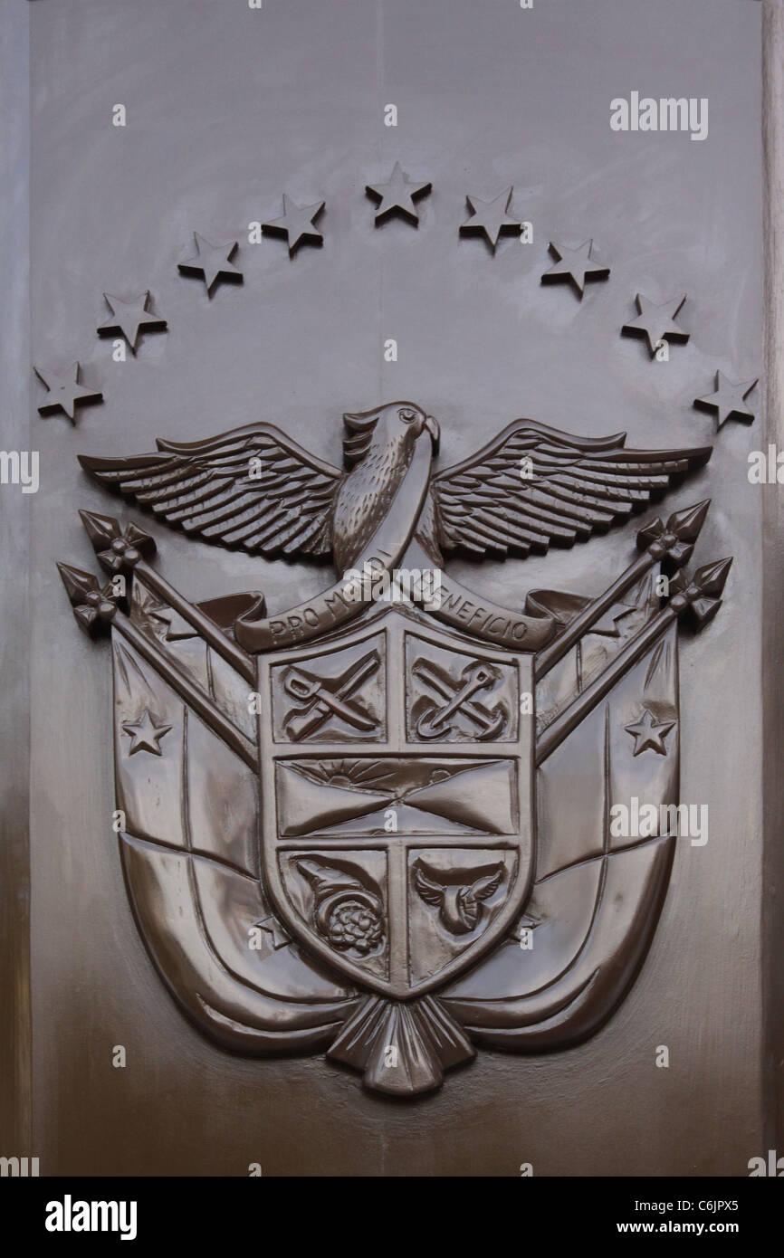 El Escudo de Armas de la República de Panamá. Foto de stock