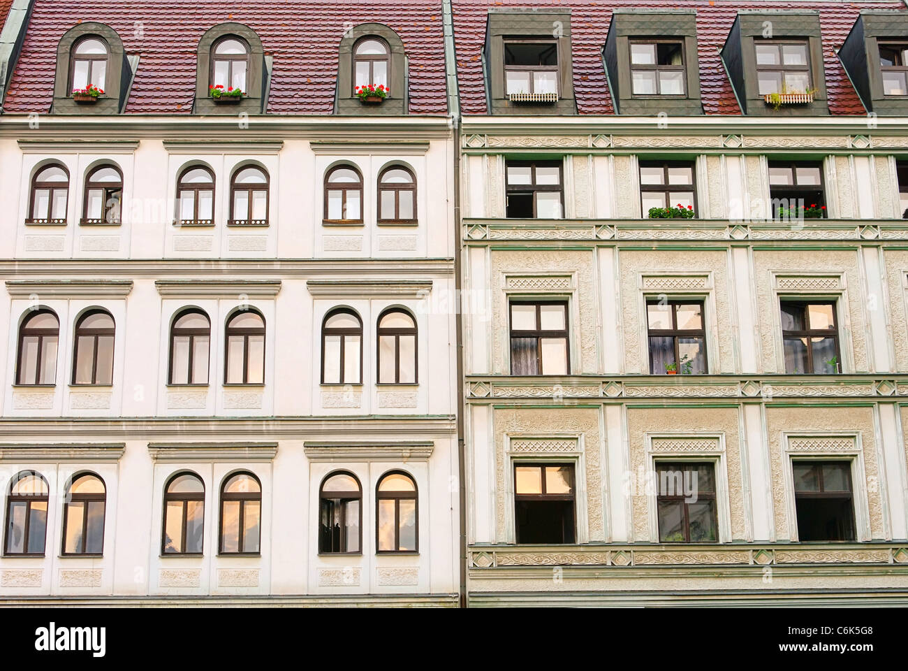 Liberec - Liberec Hausfassaden fachada 03 Foto de stock
