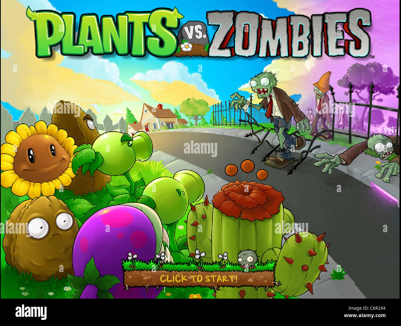 Plantas vs Zombies juego para PC pantalla de carga Fotografía de stock -  Alamy