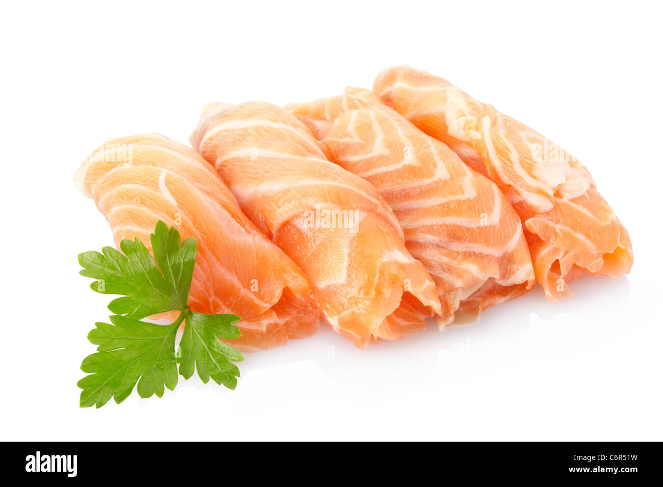 Rollos de pescado salmón Foto de stock