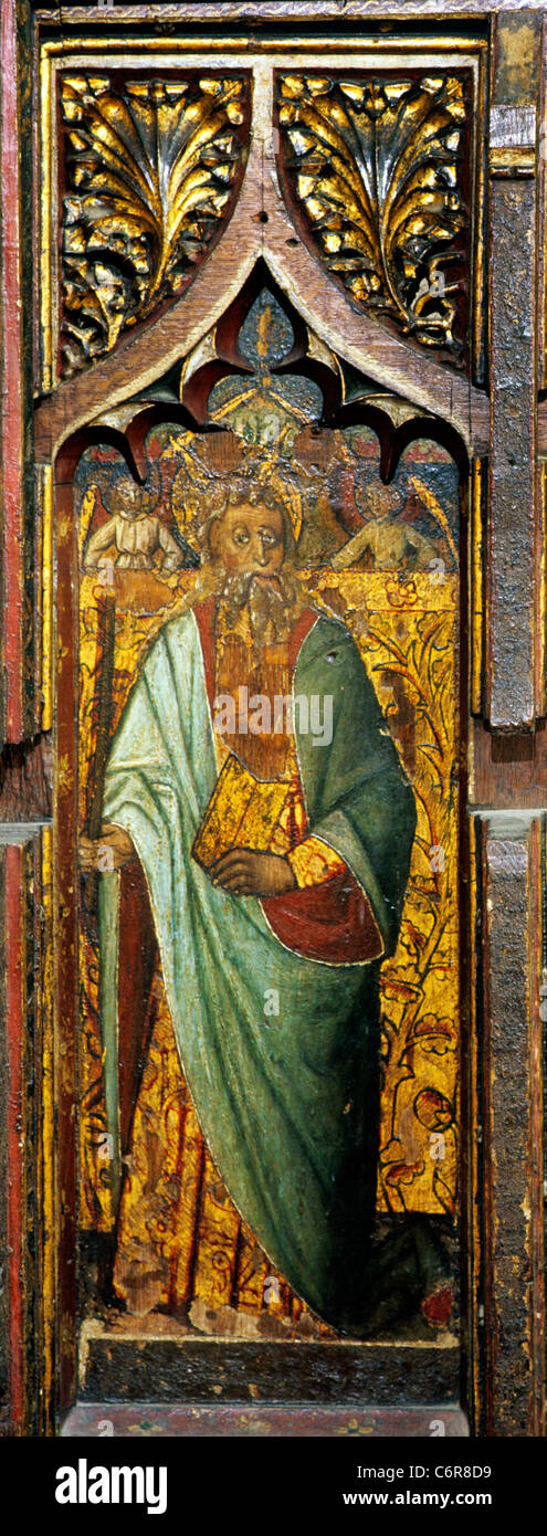 Aylsham, Norfolk, rood pantalla, Profeta Moisés profetas English pantallas  iglesias iglesia Inglaterra pintura medieval pinturas Fotografía de stock -  Alamy