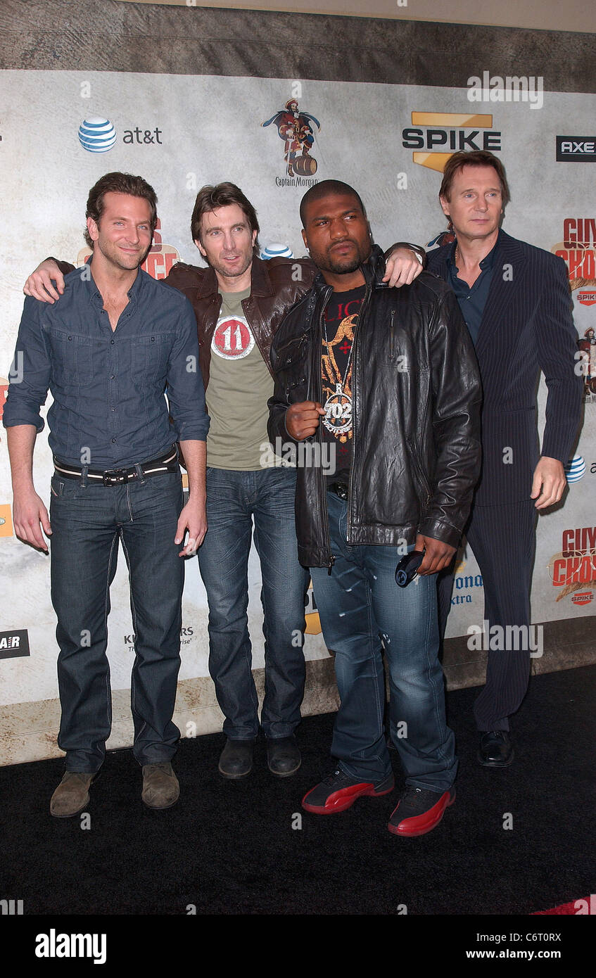 Bradley Cooper, Sharlto Copley, Quinton Rampage Jackson, alias y Liam Neeson Spike TV "Guys