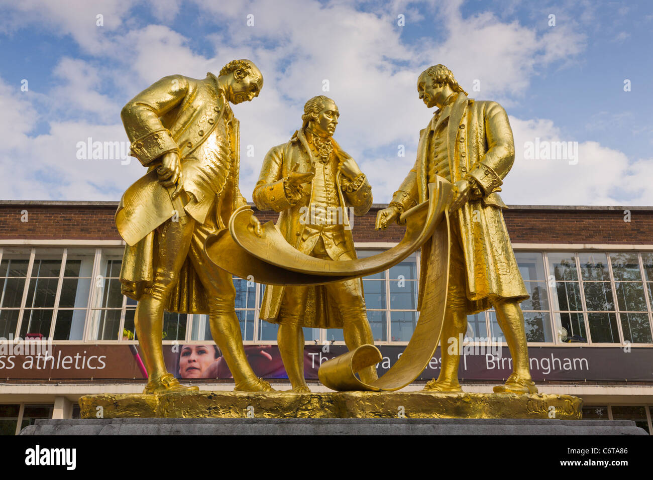 Estatuas de Matthew Boulton, James Watt y William Murdoch Foto de stock
