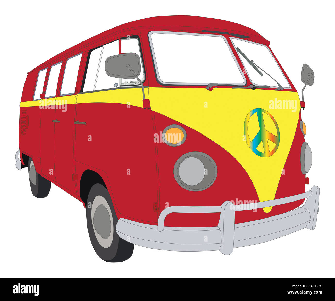 VW beetle coloridos van camper Foto de stock