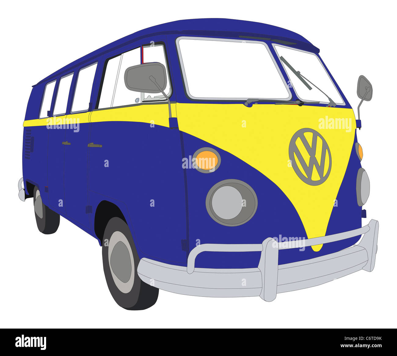 VW beetle coloridos van camper Foto de stock