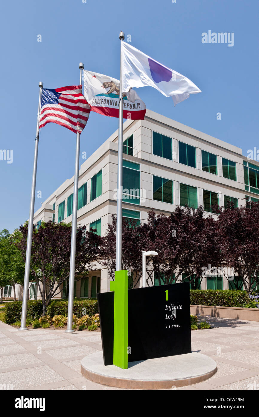 Apple incorporado en la sede corporativa de 1-6 Infinite Loop, Cupertino, California, EE.UU. JMH5190 Foto de stock