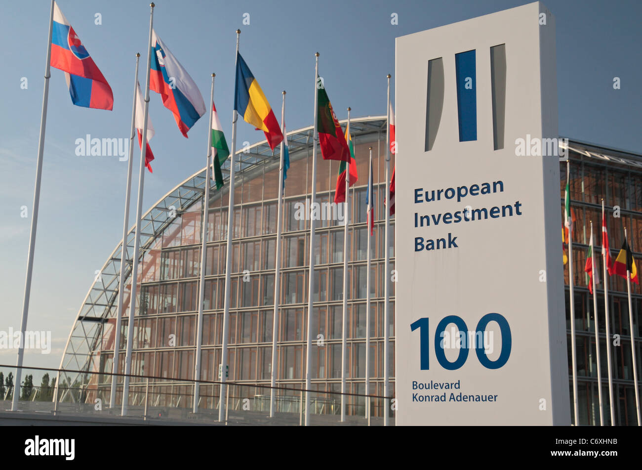 El Banco Europeo de Inversiones (BEI) oficinas en Luxemburgo. Se estableció en 1958 en virtud del Tratado de Roma. Foto de stock