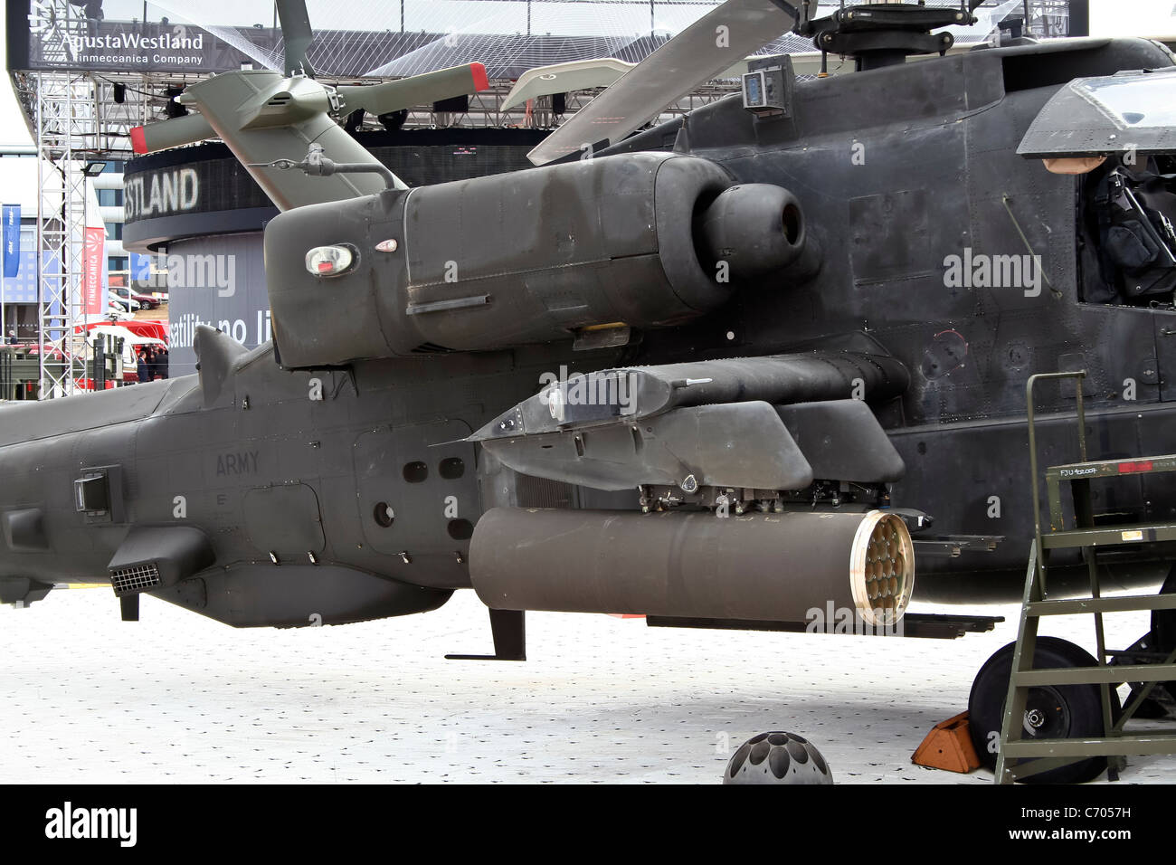 AH-64 Apache el arco en la Farnborough International Airshow Foto de stock