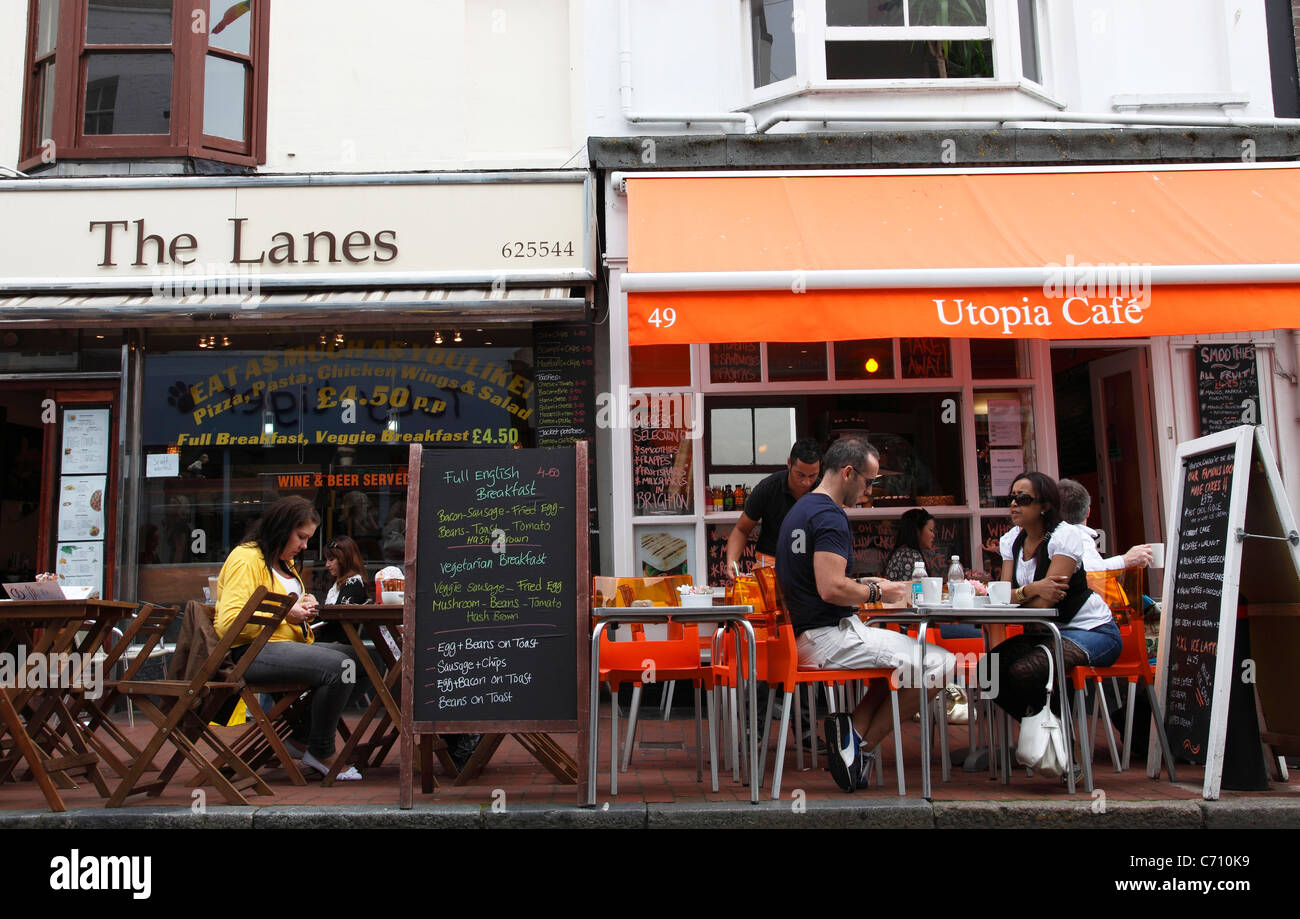 Cafés en Brighton, Inglaterra, Reino Unido. Foto de stock