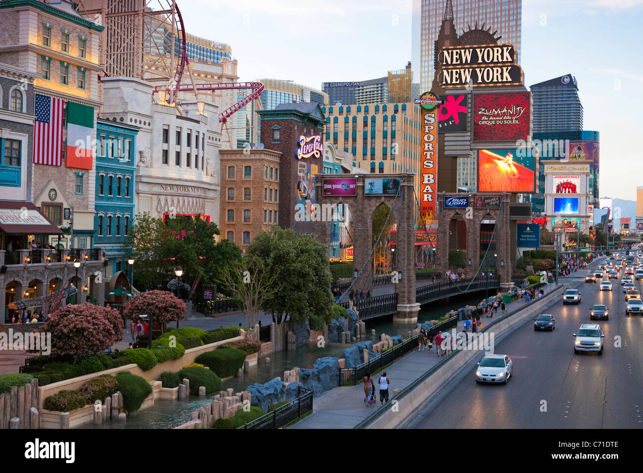 Estados Unidos de América, de Nevada, Las Vegas, Los Hoteles y Casinos a lo largo de la tira Foto de stock