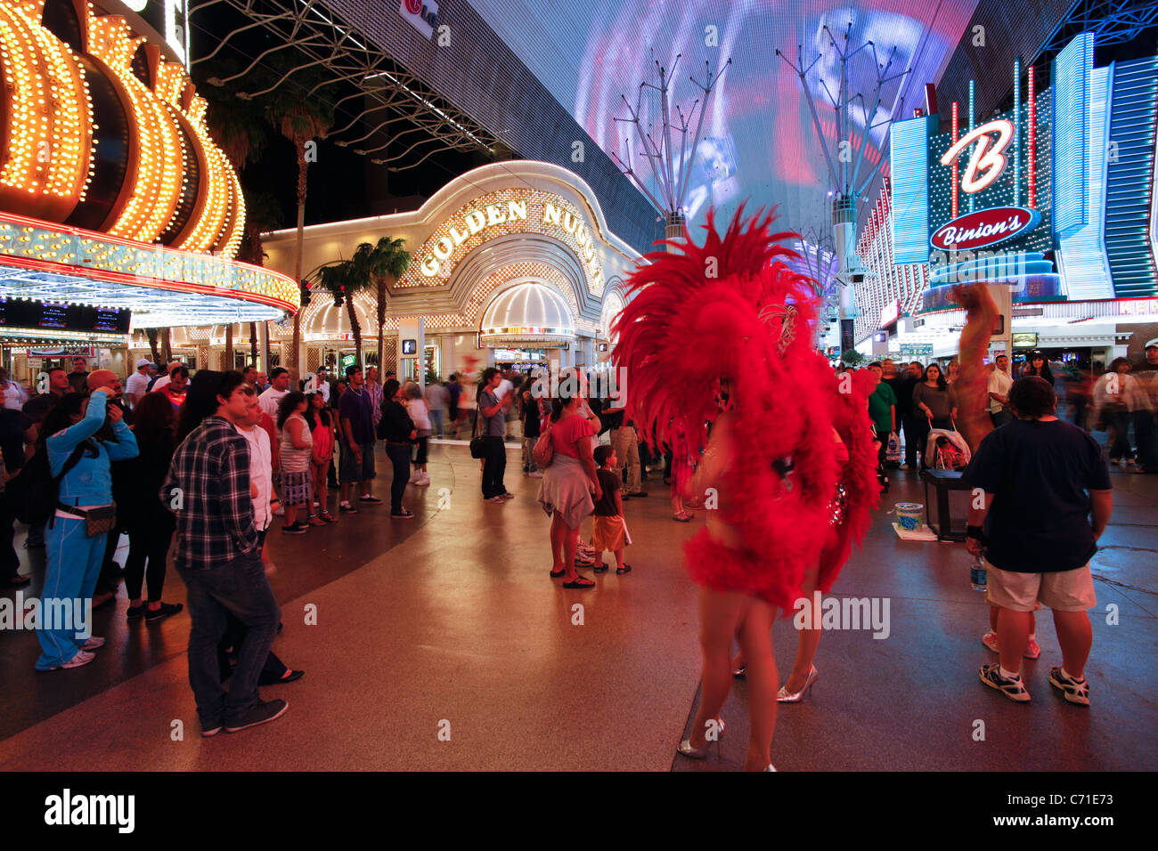 Estados Unidos de América, de Nevada, Las Vegas, Fremont Street Experience en el centro de Las Vegas Foto de stock