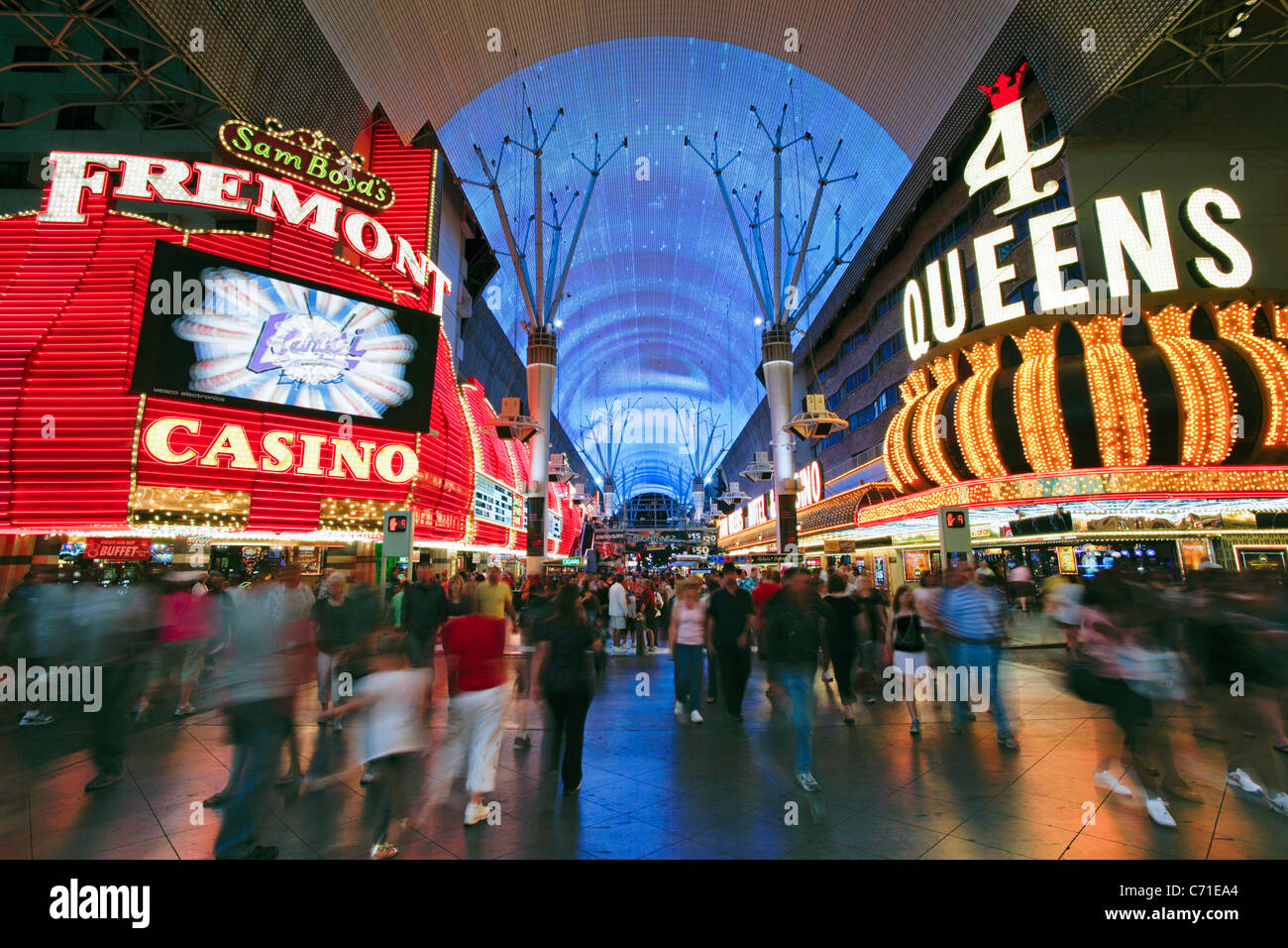 Estados Unidos de América, de Nevada, Las Vegas, Fremont Street Experience en el centro de Las Vegas Foto de stock