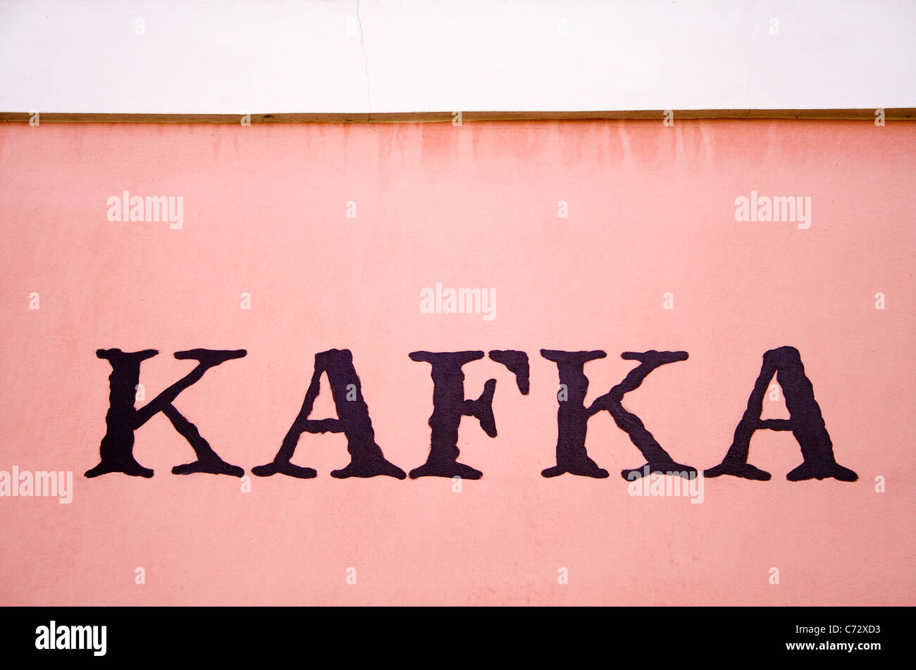 Signo de Kafka en el Museo de Franz Kafka, Praga, República Checa, Europa Foto de stock