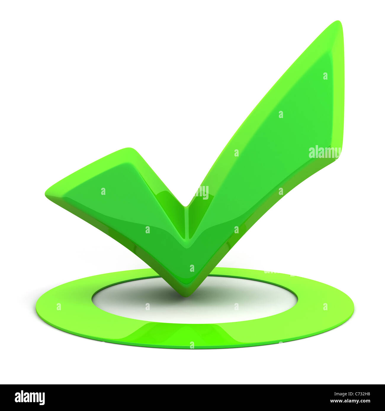 Resumen cartel verde ok (hecho en 3D) Foto de stock