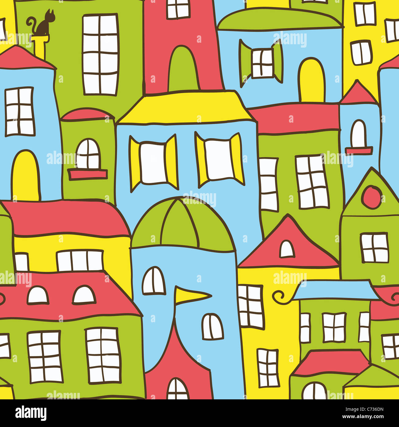 Ilustración de la casa perfecta o el papel tapiz de fondo Fotografía de