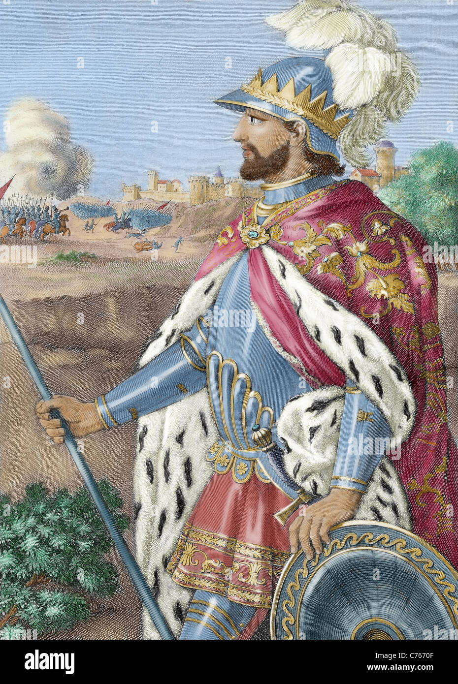 Enrique II (1333-1379). Rey de Castilla (1369-1379). Foto de stock