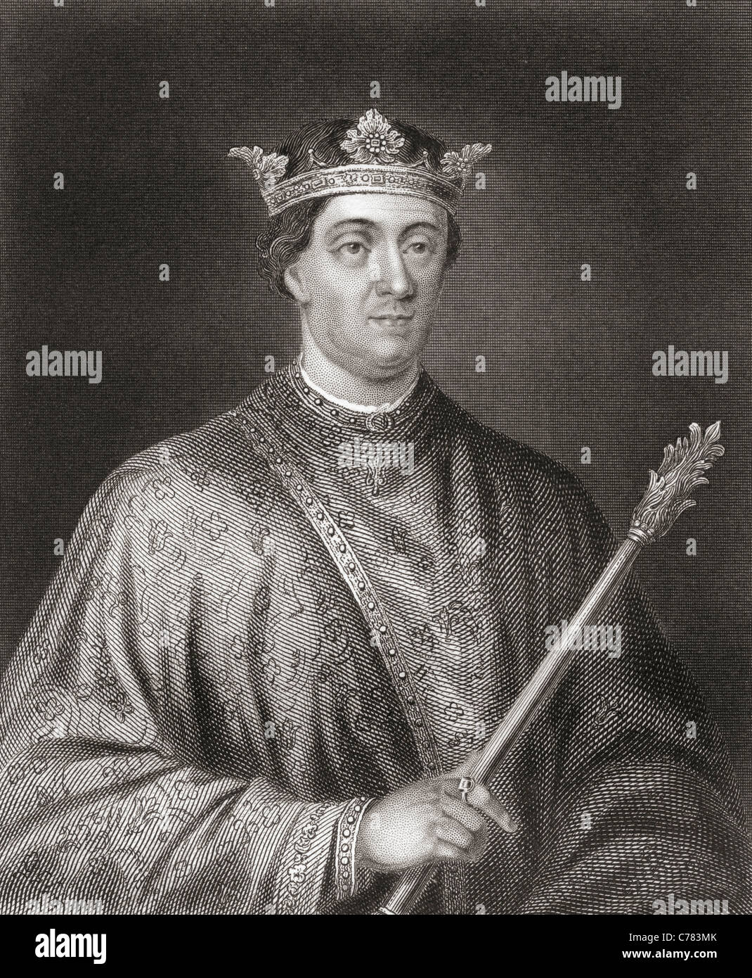 Enrique II, 1133 – 1189. Rey de Inglaterra, conde de Anjou, conde de Maine, duque de Normandía, duque de Aquitania, duque de Gascuña. Foto de stock