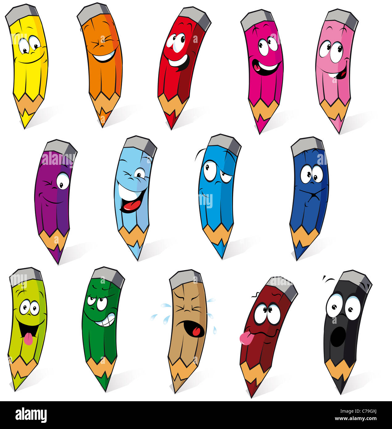 lápices de colores de dibujos animados Fotografía de stock - Alamy