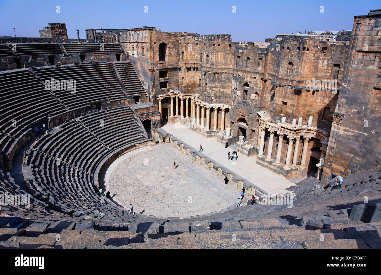 El Teatro Romano de Bosra, Siria Foto de stock