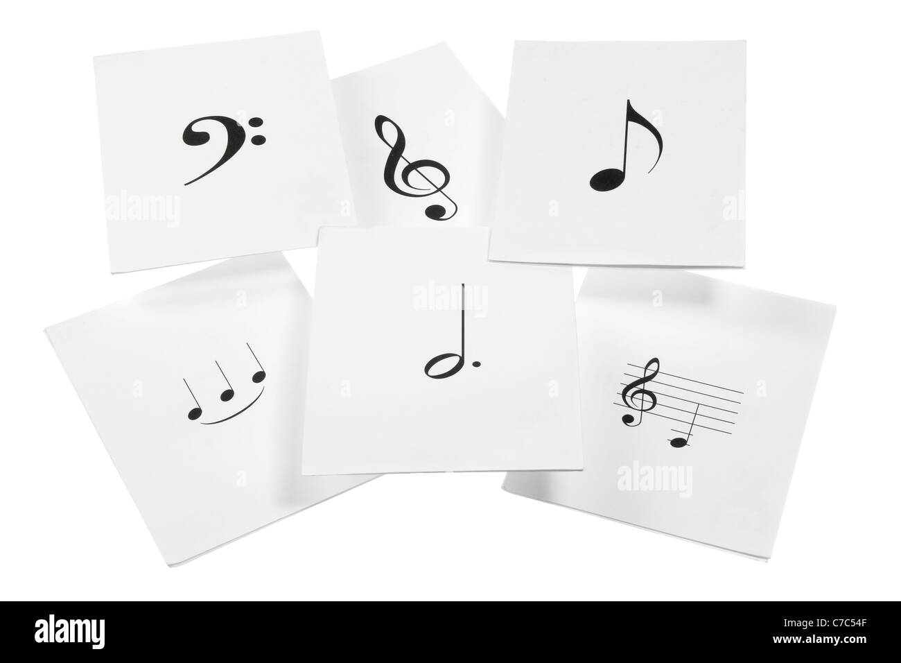 Hojas de notas musicales Foto de stock