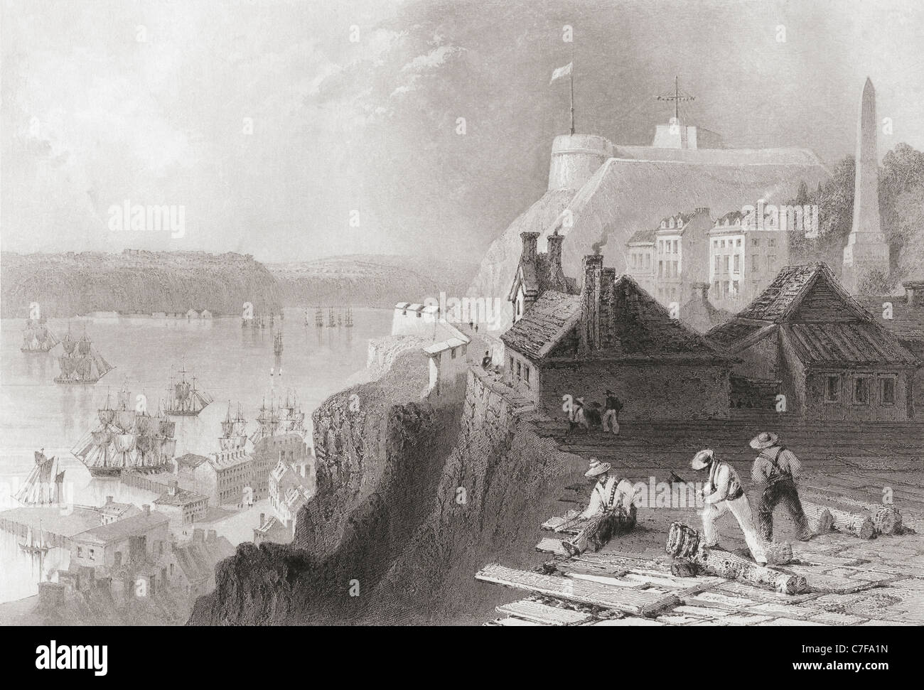 La Citadelle, Cap Diamant, Quebec, Canadá a principios del siglo XIX  Fotografía de stock - Alamy