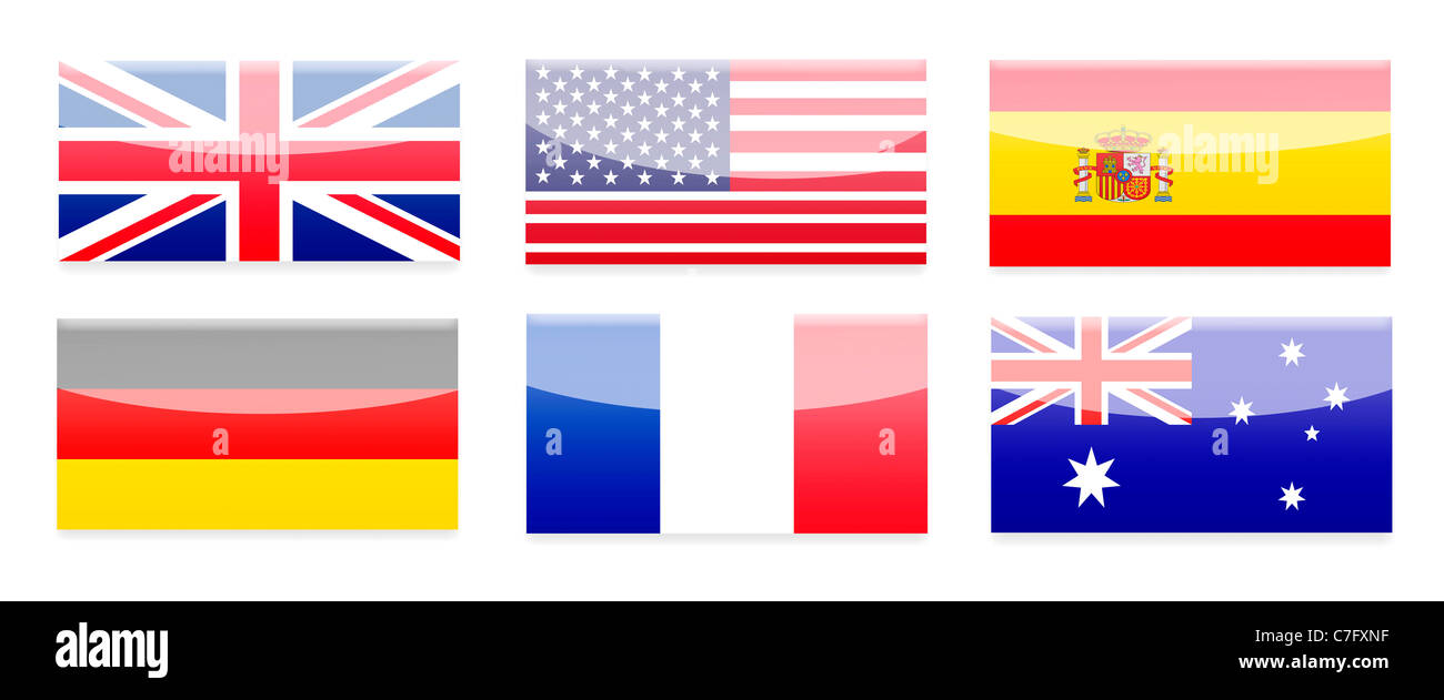 Botones de la bandera del país. Foto de stock