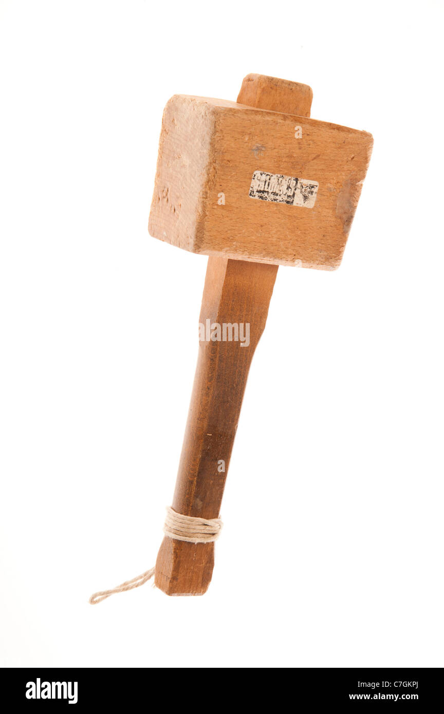 Un mazo de madera martillo de carpintería herramientas herramientas de mano Foto de stock