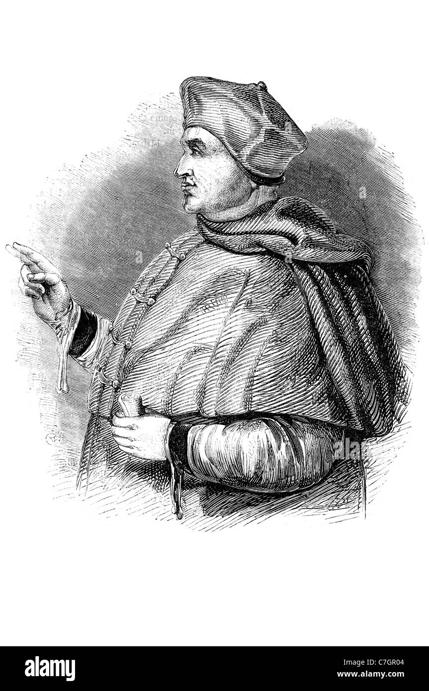 Thomas Wolsey inglés figura política cardenal de la Iglesia Católica Romana limosnero mayor posición política extremadamente poderoso señor Foto de stock