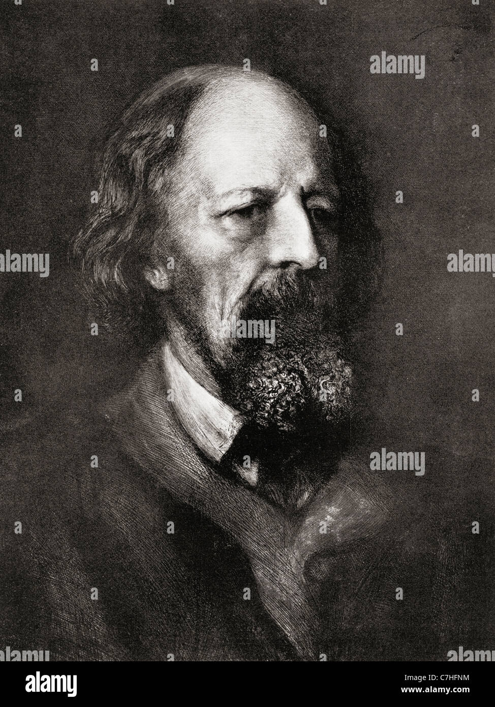 Alfred Tennyson, 1er Barón Tennyson, Lord Tennyson, 1809 - 1892. Poeta laureado del Reino Unido. Foto de stock