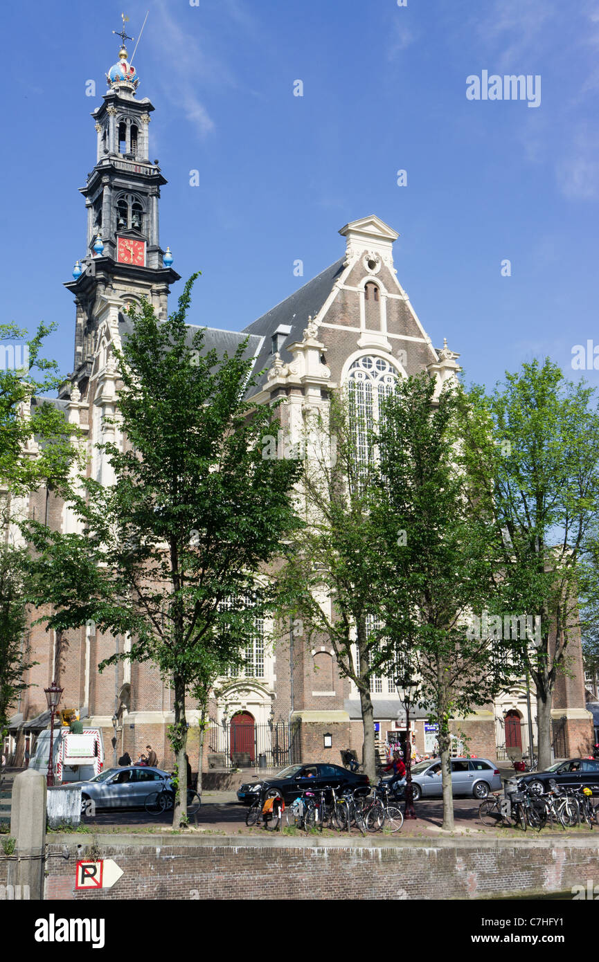 Westerkerk, Amsterdam, Holanda. Una iglesia de estilo renacentista holandés por Hendrick de Keyser (arquitecto municipal). Foto de stock
