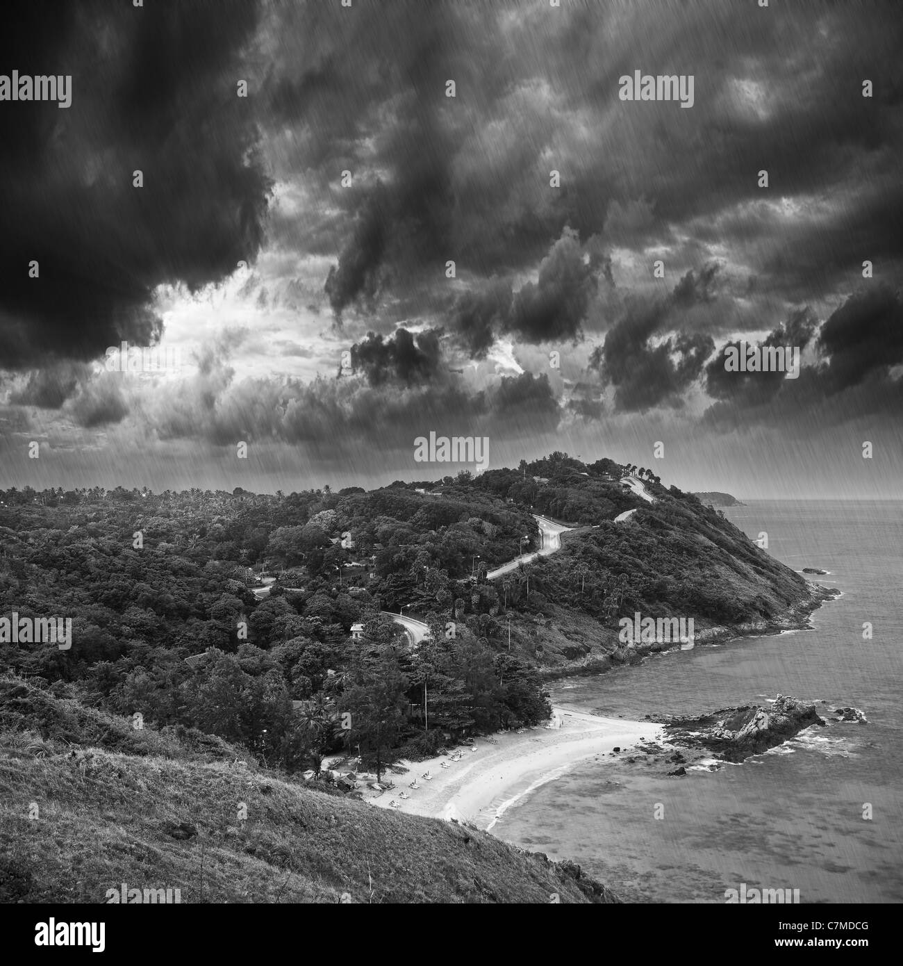 Tormenta en la isla tropical Foto de stock