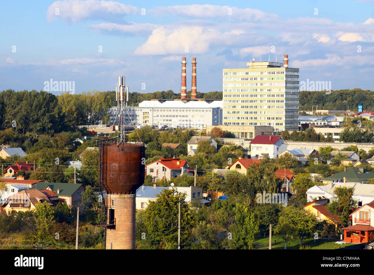 El distrito industrial de la ciudad de Lviv, Ucrania Foto de stock