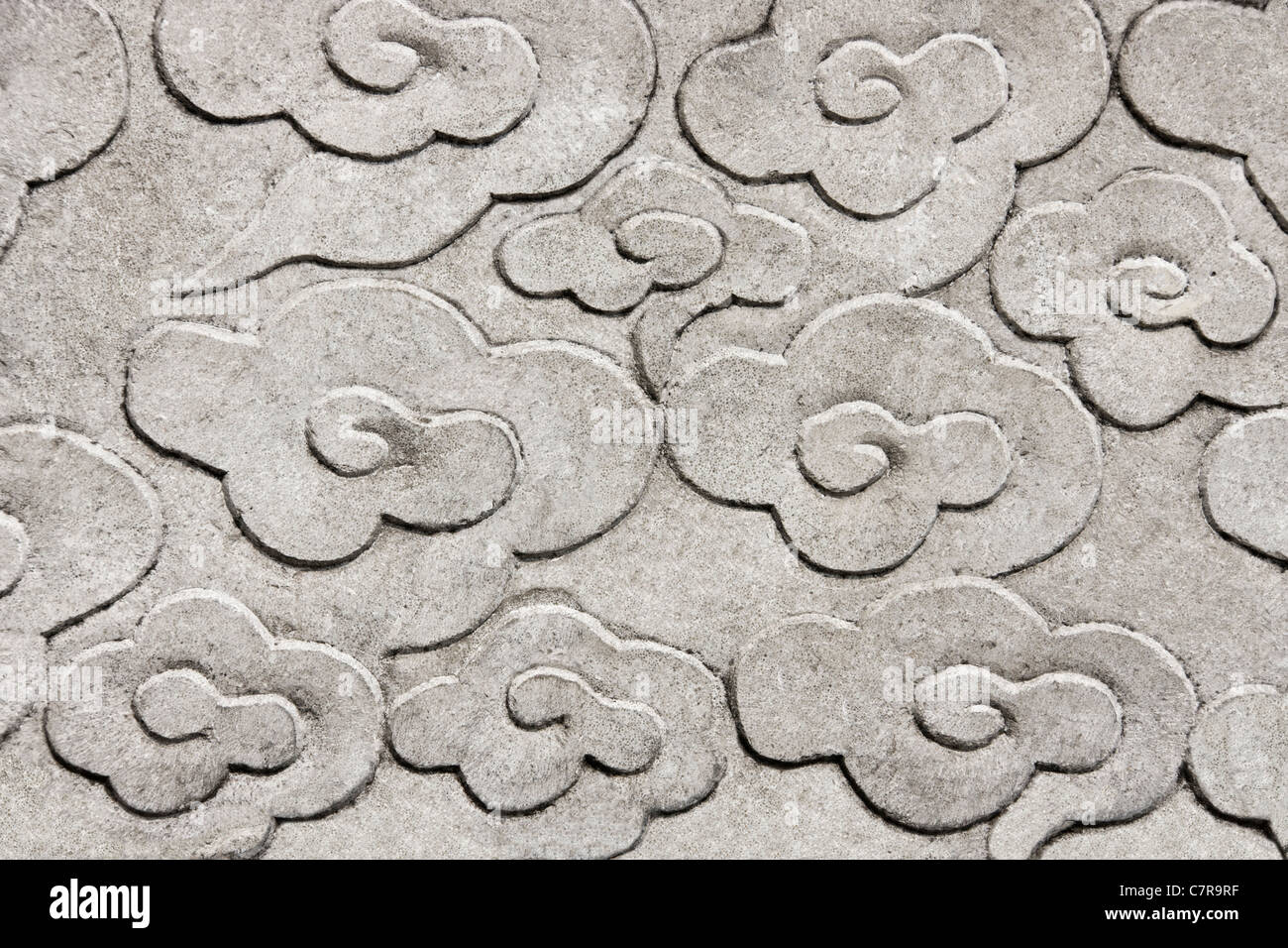 Tallar la piedra de los patrones de nubes, Shanghai, China Foto de stock