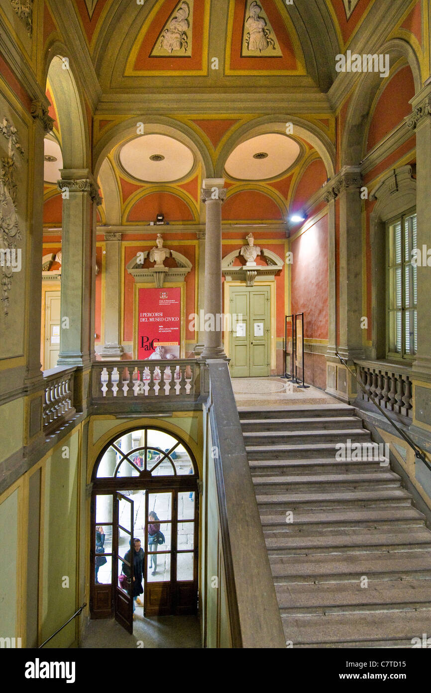 Italia, Piamonte, Alessandria, interiores del conservatorio Vivaldi Foto de stock