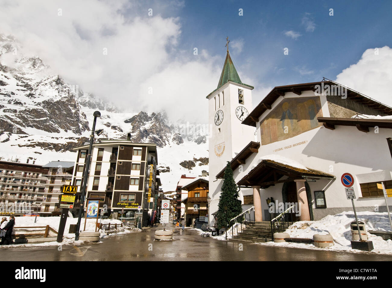 Italia, el Valle de Aosta, Cervinia Foto de stock