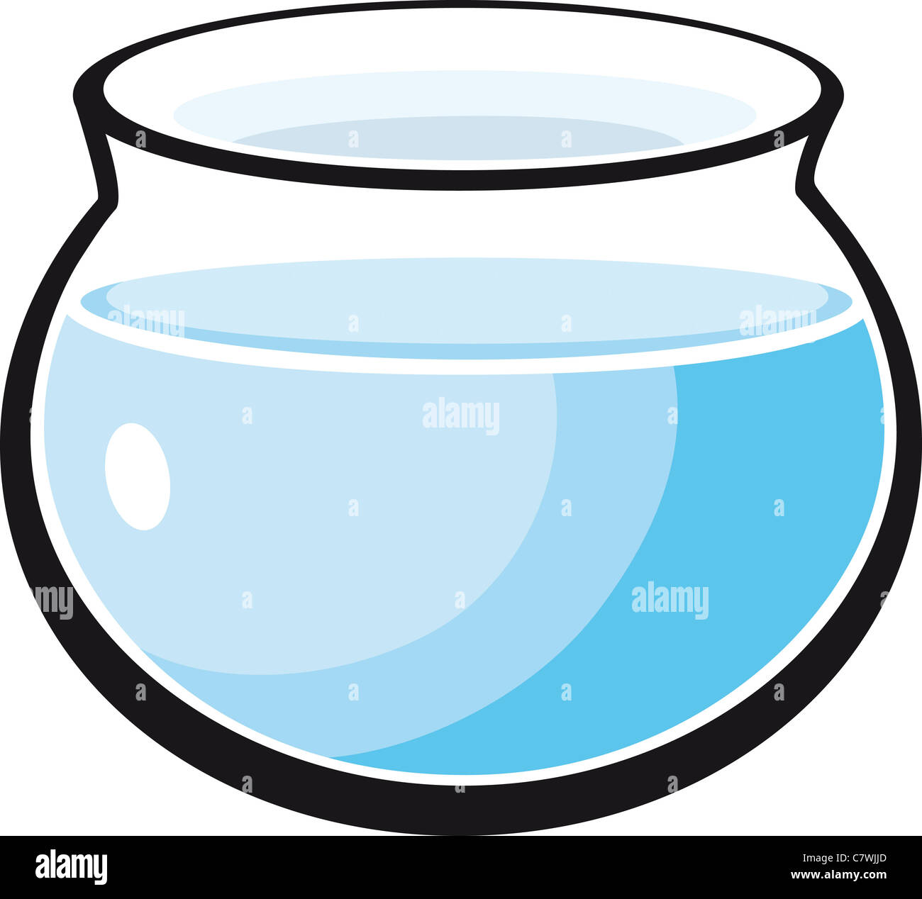 Ilustracion De Dibujos Animados De Plato De Pescado Con Agua Foto