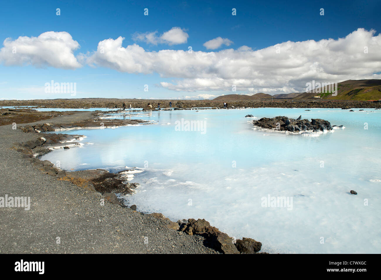 La Laguna Azul, cerca de Reykjavik en Islandia. Foto de stock
