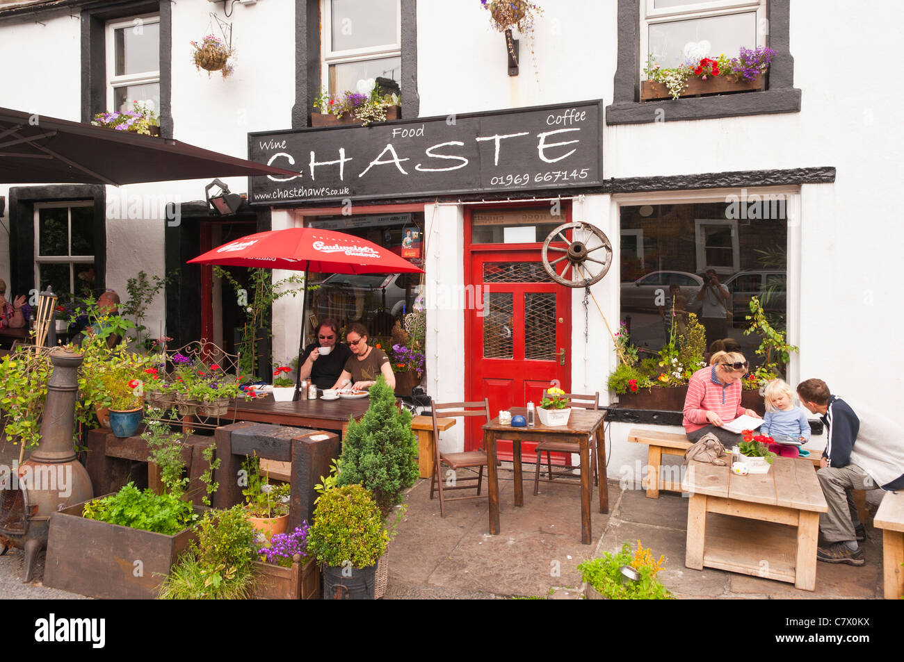 El restaurante casto de Hawes en Wensleydale en North Yorkshire, Inglaterra, Gran Bretaña, Reino Unido Foto de stock