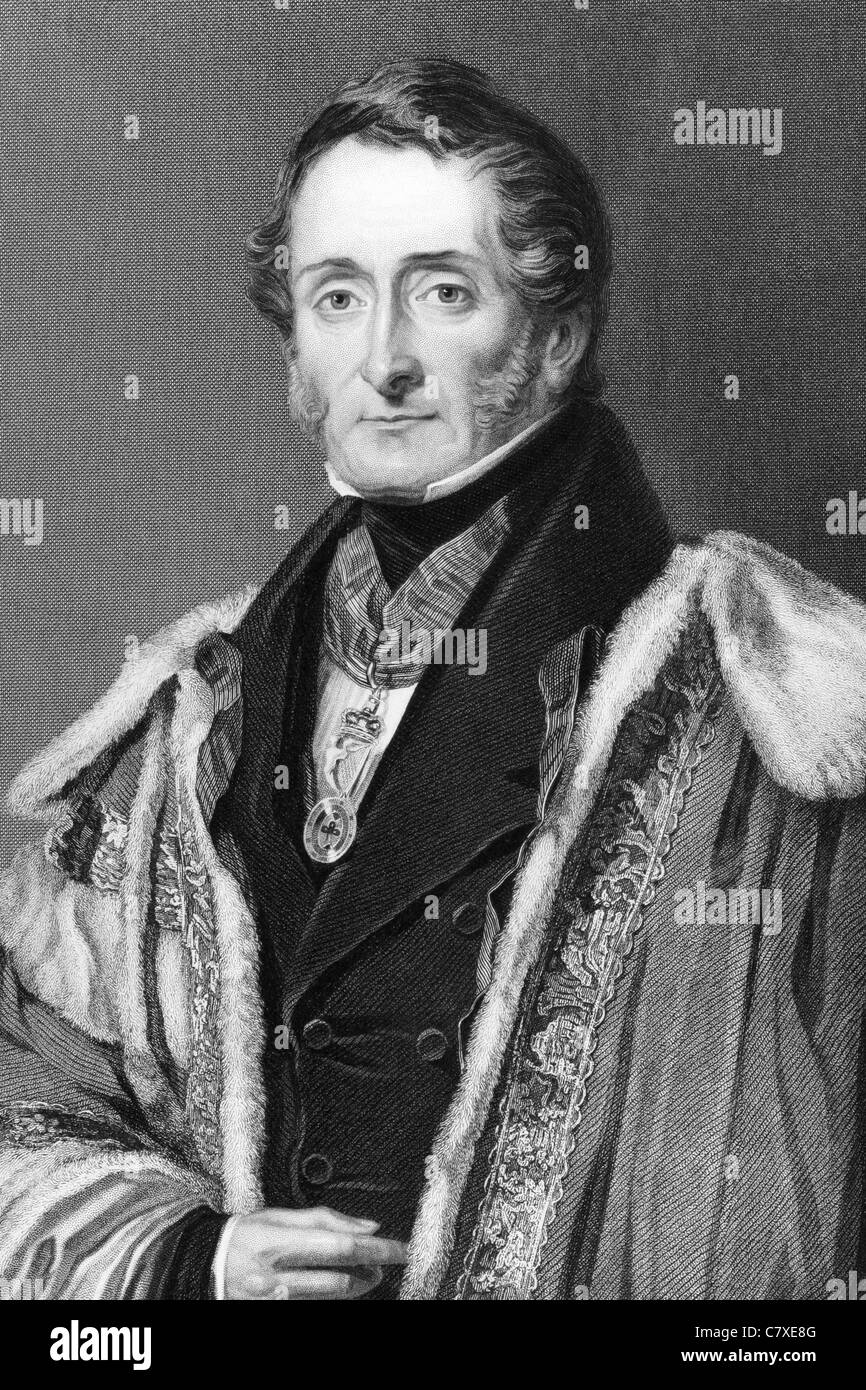 Thomas Hamilton, 9º Conde de Haddington (1780-1858) sobre el grabado a partir de 1837. Político y estadista conservador británico. Foto de stock