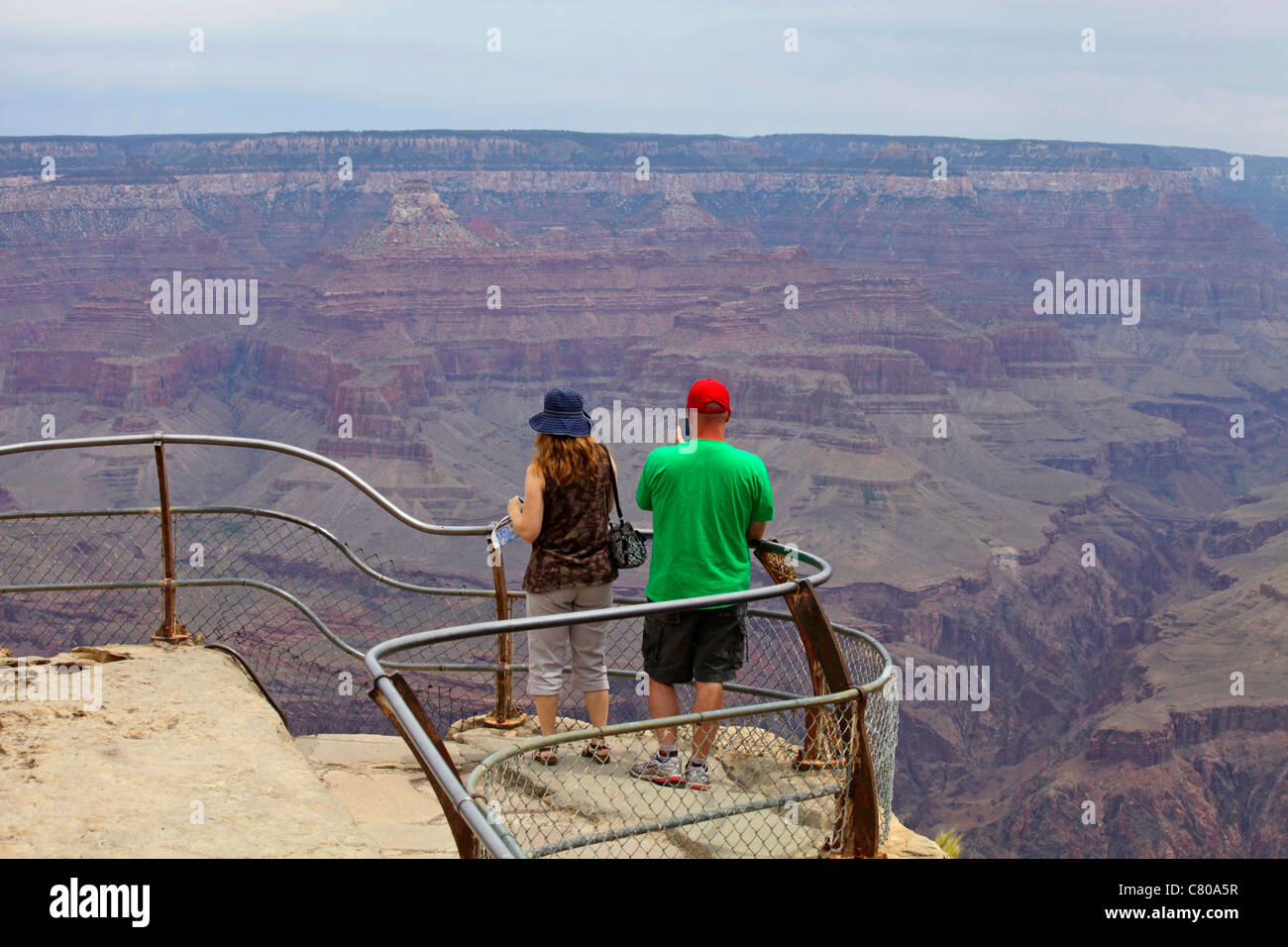 El Grand Canyon vista horizontal desde el borde sur de Arizona EE.UU. Foto de stock