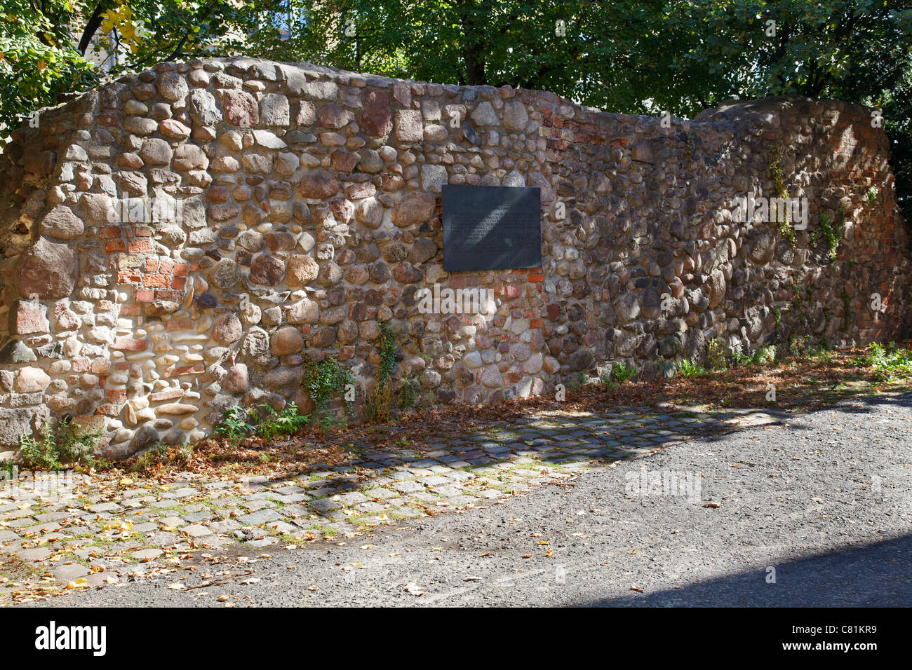 Restos de la muralla de la ciudad desde la edad media, Berlín, Alemania Foto de stock