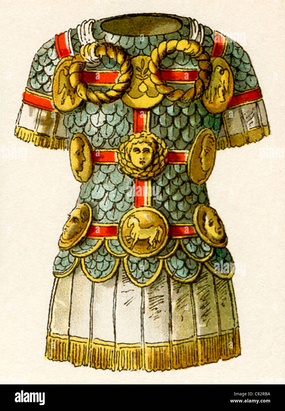 Esta ilustración muestra 1882 armadura romano en el momento de finales de la República y el imperio (c. 100 A.C. - 100 d.C.). Foto de stock