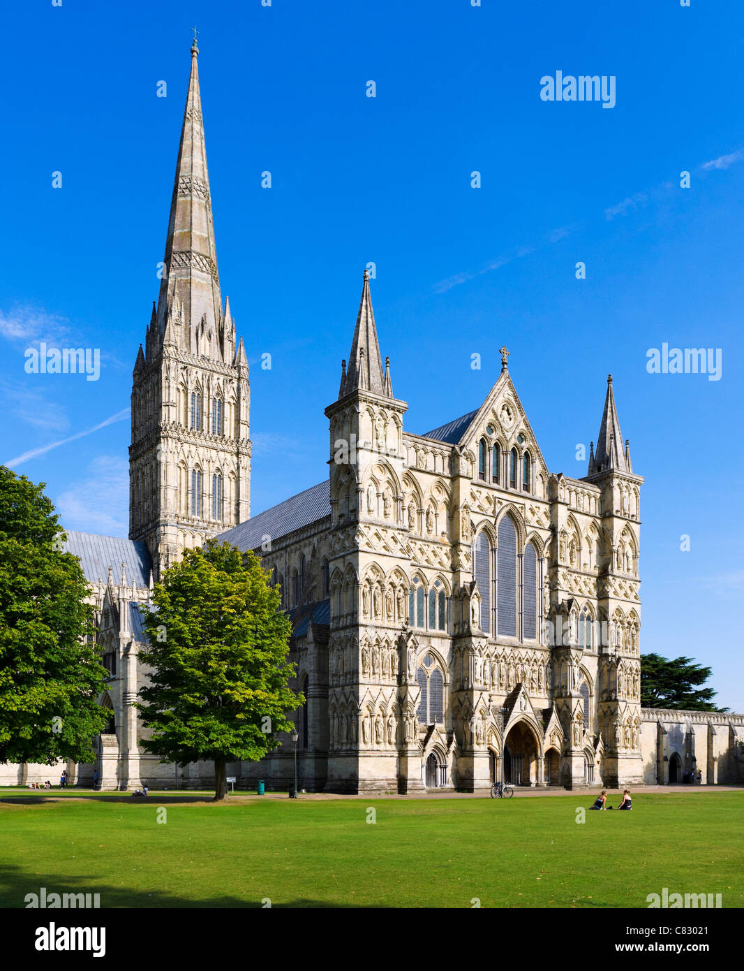 La Catedral de Salisbury, el cierre, Salisbury, Wiltshire, Inglaterra, Reino Unido. Foto de stock