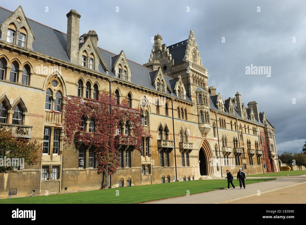 Christ Church College Entrada frontal y fachada de la Universidad de Oxford, Inglaterra Foto de stock